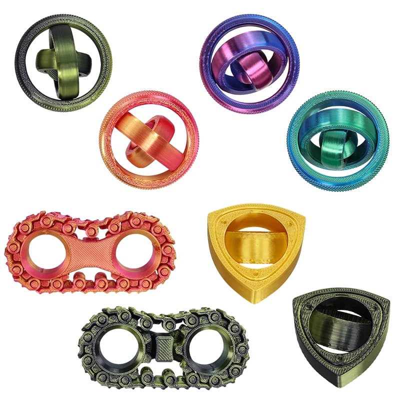 Drukowana w 3D obrotowa piłka, zabawka antystresowa w kształcie litery O, uniwersalny żyroskop na palce, obrót grawitacyjny